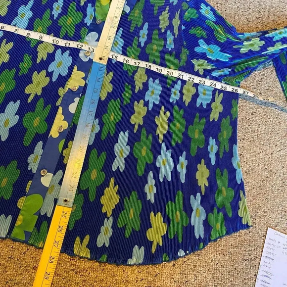 Black History Month Floral Pleated Casual Button Up Shirt Top Women Plus XXL - Picture 2 of 8